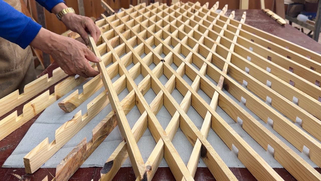 Unique Furniture Design Idea From Wood Strips // Create A Striking Table With Colorful Epoxy Pattern