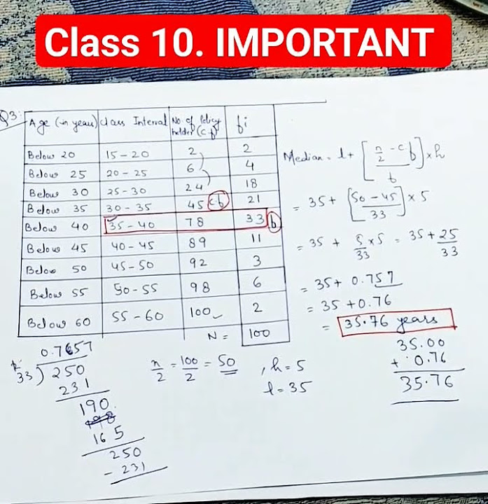 Class 10 statistics ex 13 3 q 3 statistics youtubeshorts class10