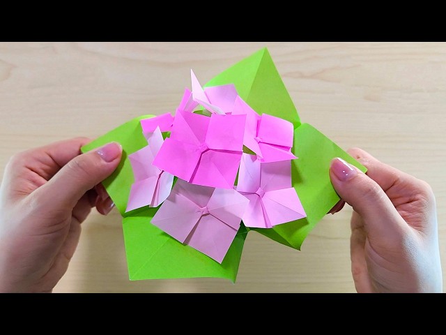 折り紙】簡単！可愛い「紫陽花」の作り方🌼本格的 How to make