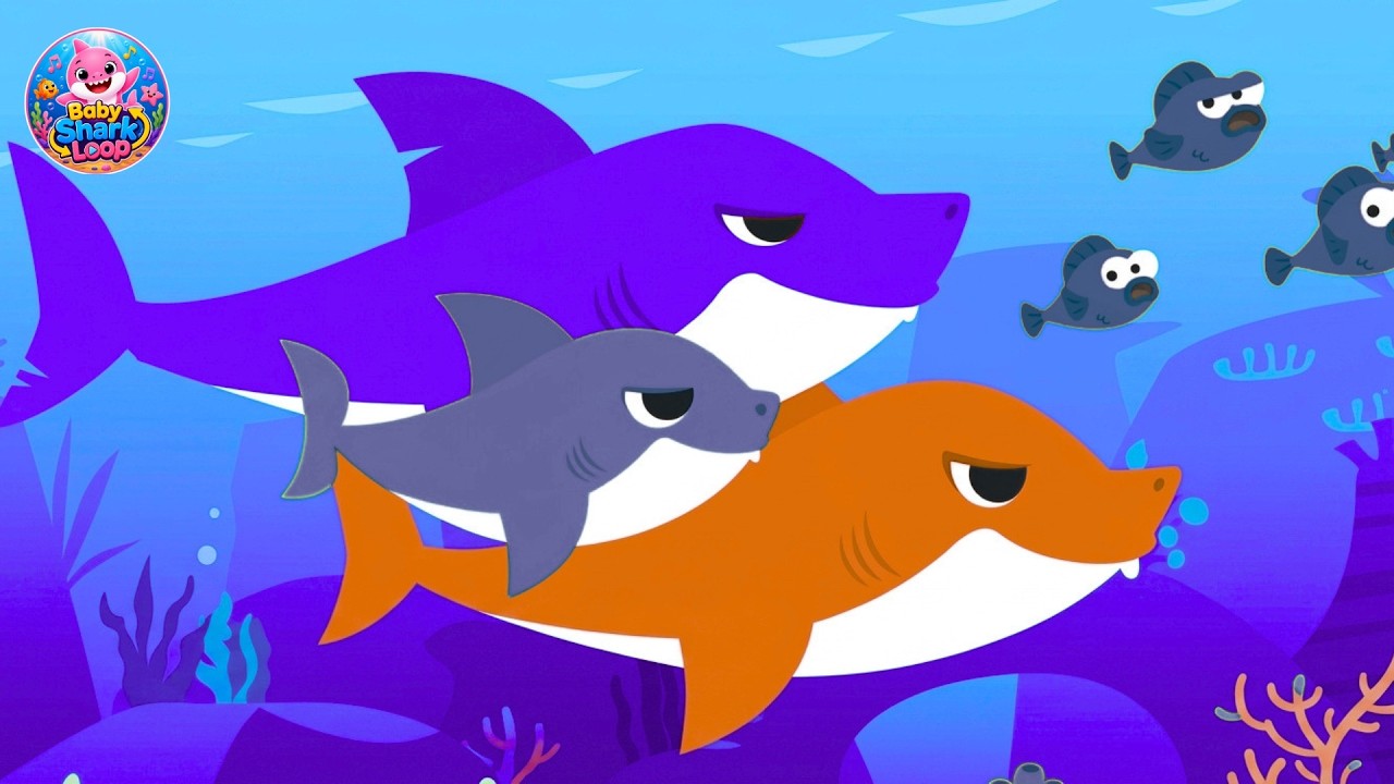 Baby shark 🦈 [1 MINUTE LOOP] Baby Shark Sound Variations Remix 🎶 | Fun
