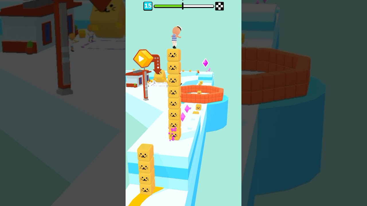 Cube Surfer Gameplay Level 15 |🤑🤠| #shorts #arcadeboxgaming #asmrgames