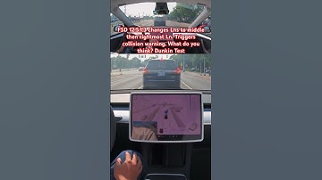 FSD 12.5.1.3 changes lanes twice. Triggers collision warning. Dunkin Test  #teslafsd #fsdbeta #fsd