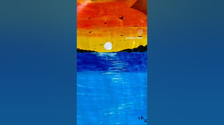 Sunset painting using acrylic paint|School projects ideas