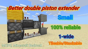 Better 1-wide, tileable, vertical double piston extender // Tutorial // MCPE, MC Bedrock, Xbox, PS4