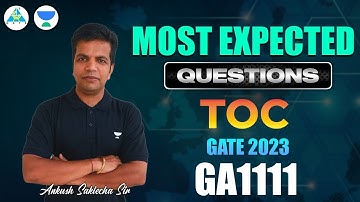 Most Expected Questions : TOC | GATE 2023 | By Ankush Saklecha Sir #computer_science #gate_2023