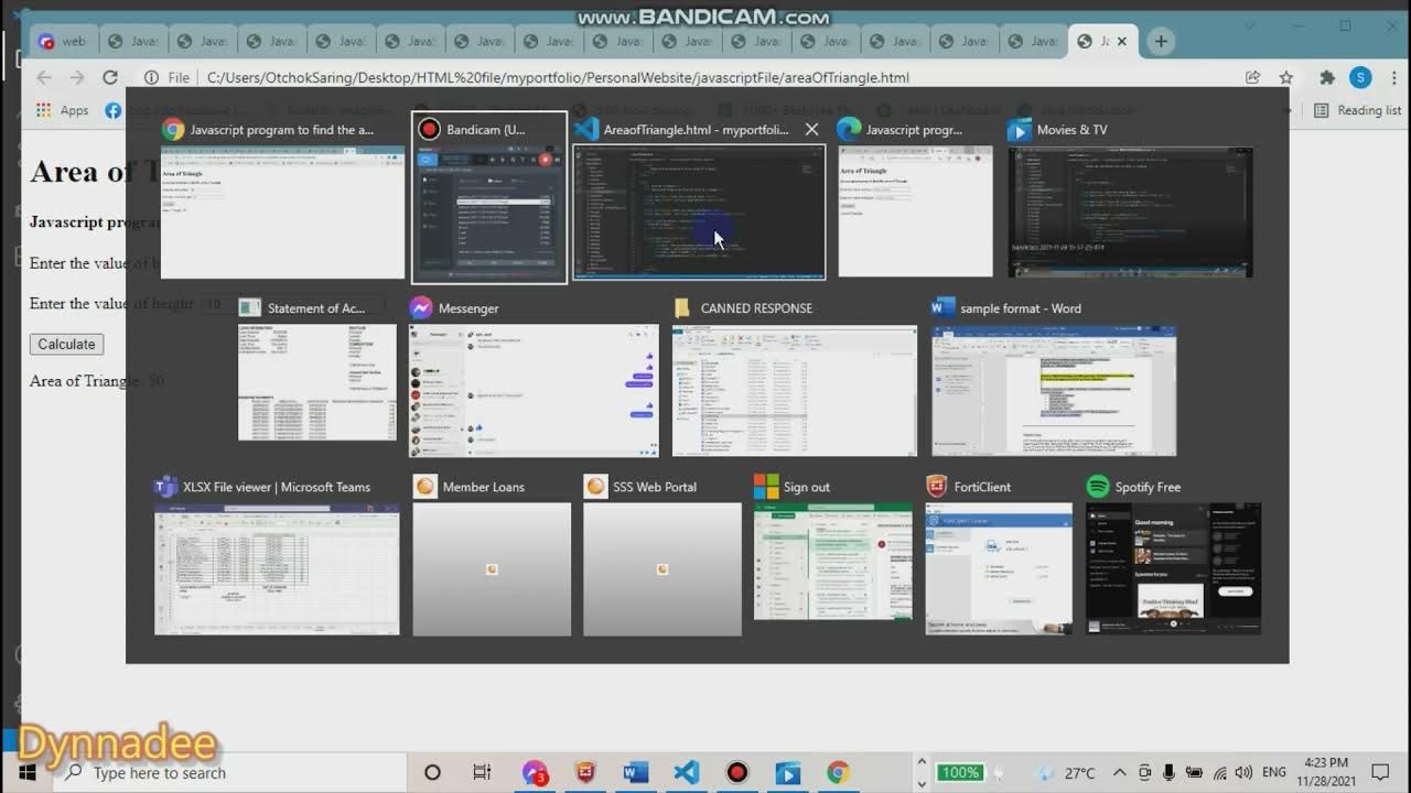 Javascript Program to Calculate the Area of Triangle #css#html# ...