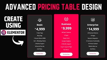 How to Create Pricing Table Design using Elementor | Peush Jha