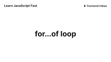 for...of loop - Learn JavaScript Fast