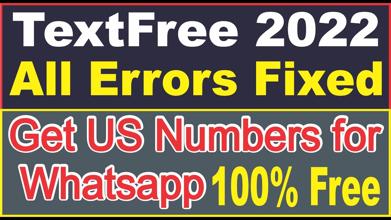 how to fix textfree registration failed errors | textfree error A101 | free whatsapp numbers 2022