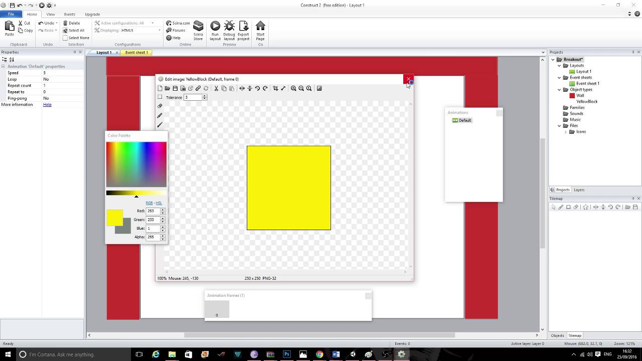 Construct 2 - Breakout Tutorial Part 1 - YouTube