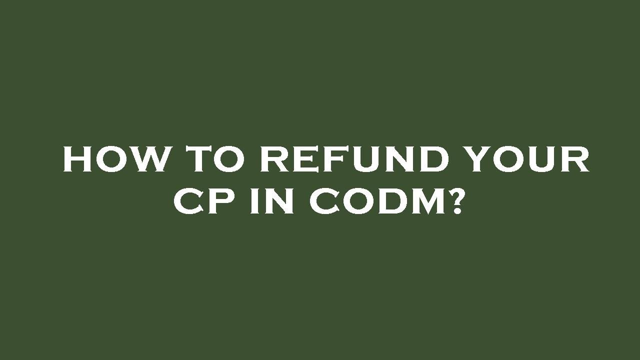 How to refund your cp in codm? - YouTube