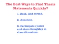 Writer's Web: The Thesis Statement Exercise - How to make a narrative thesis statement How to Write