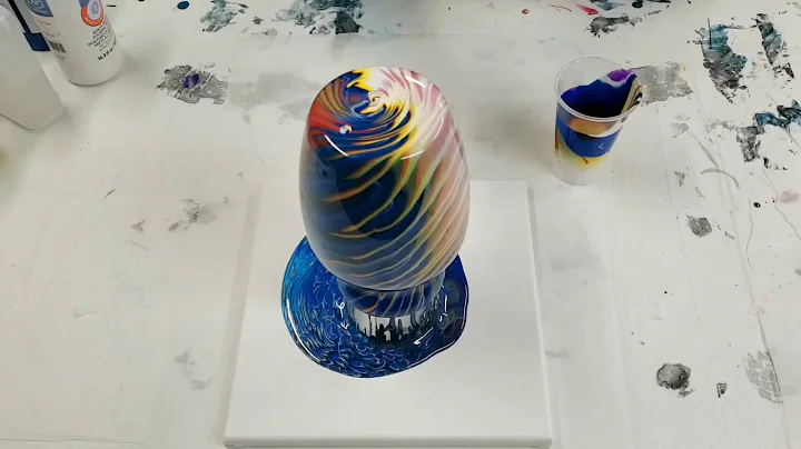 Acrylic pour on a vase with Artist's Loft ready-mixed pouring paint