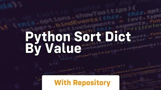 python sort dict by value