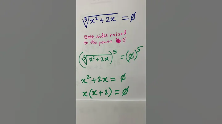 #shortsviral #mathstricks #How to solve (x^2+2x)^1/5=0