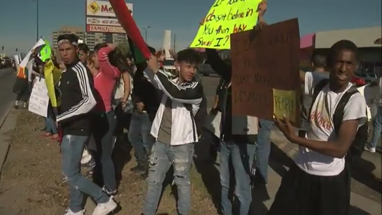 Denver high school students walk out of class in anti-Trump protest