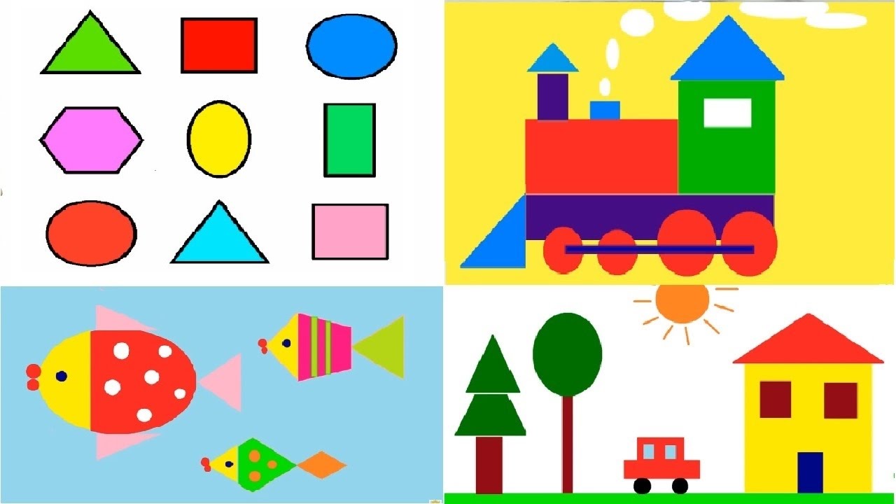 Coloring Shapes and Make Pictures of Shapes - YouTube