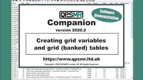 QPSMR Limited - Grid Variables and Tables