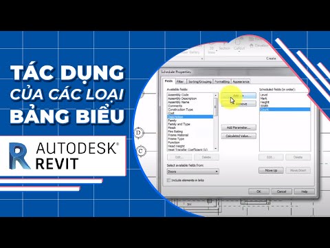 Tác dụng của các loại bảng biểu trong phần mềm Revit