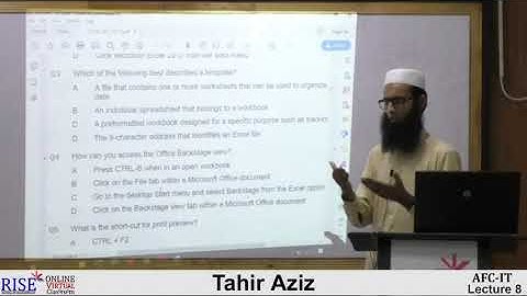 CA AFC 04 IT by Sir Tahir Aziz Lecture # 07 (MS Excel)