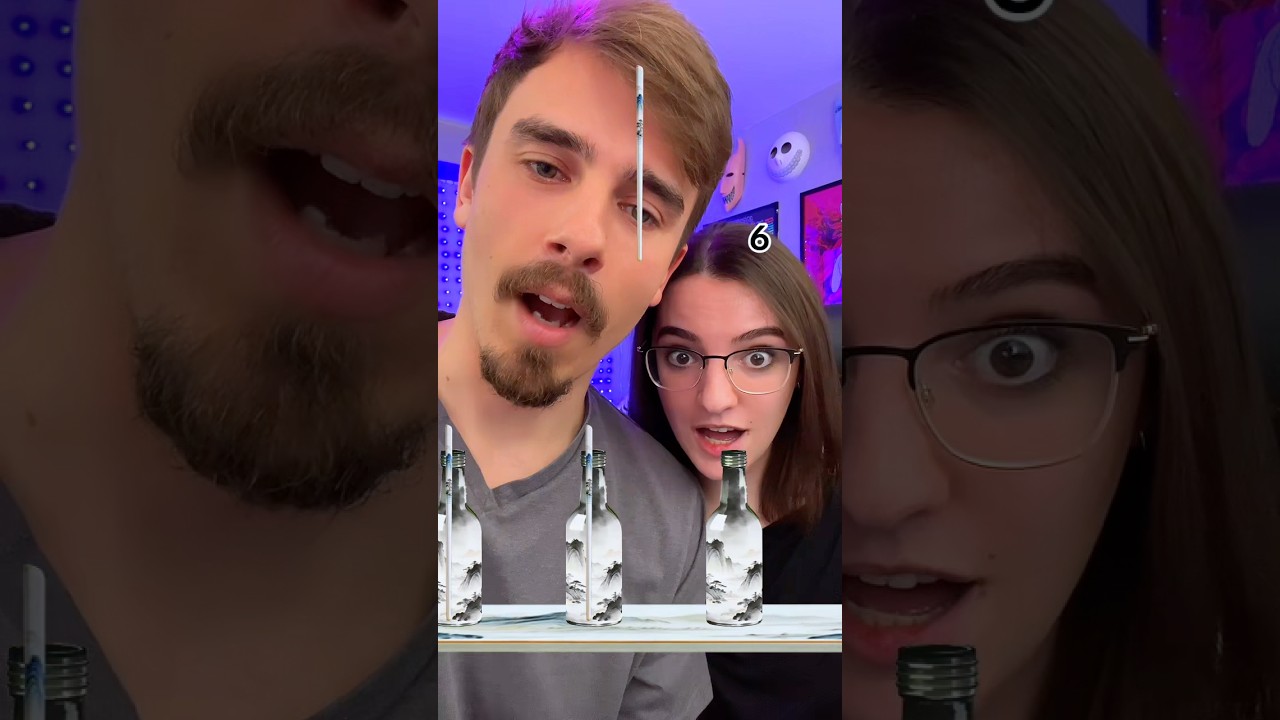 Get every chopstick into the bottle to win! 