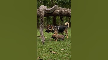Python Attacks Puppy #AnimalRescue #MotherDogHero #PythonAttack #shortsfeed