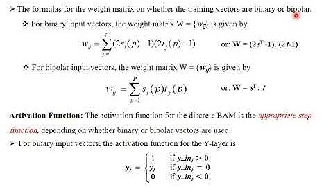 L13  BIDIRECTIONAL ASSOCIATIVE MEMORY BAM