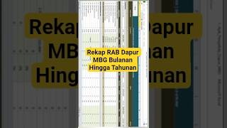 Rekap RAB Dapur MBG Bulanan sampai Tahunan #excel #makanbergizigratis #keuangan #laporankeuangan