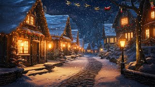 Winter Village Christmas Ambience ❄️ Snowstorm Sounds, Howling Wind Sounds, Night Sounds