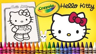 Coloring HELLO KITTY Sanrio Coloring Book Page Crayola Crayons Learn Colors with FerferToys