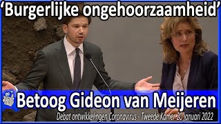 Ophef tijdens betoog Gideon van Meijeren, Kamervoorzitter Vera Bergkamp schorst Coronadebat - TK