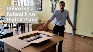 Unboxing a New Roland F701 Digital Piano | Family Piano Co