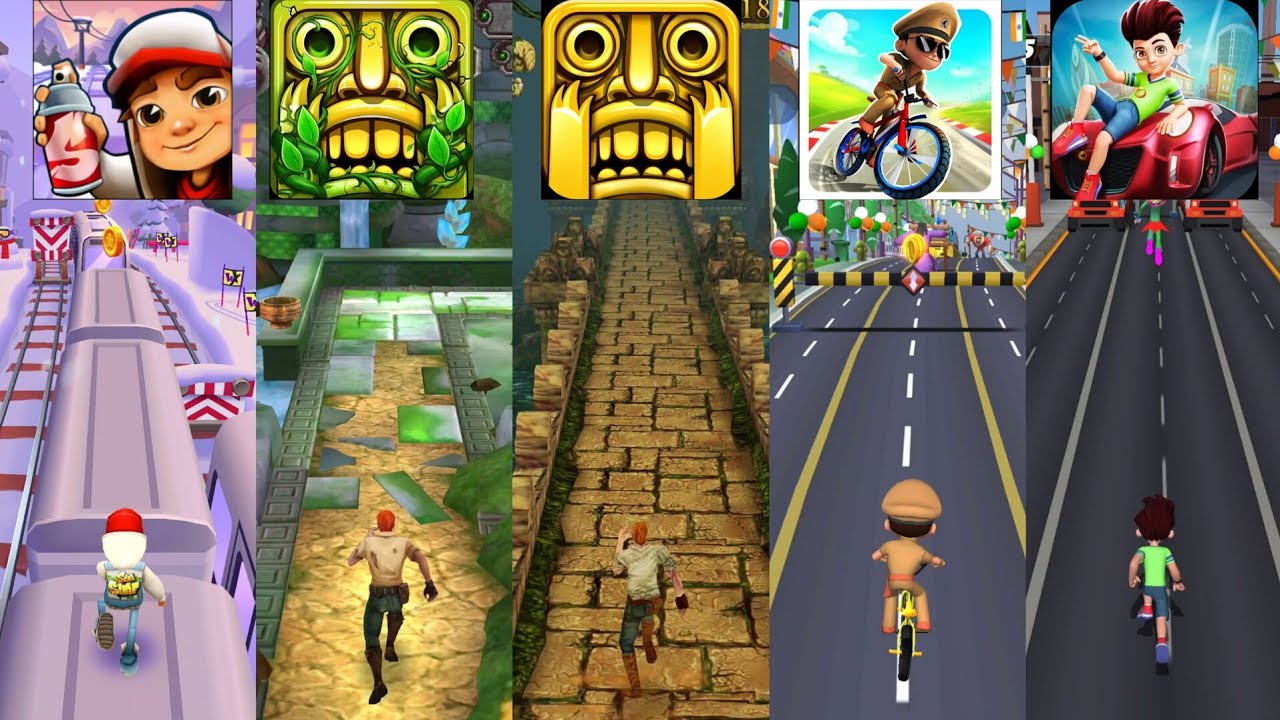 Subway Surfers 🆚 Temple Run 2 🆚 Temple Run 🆚 Kicko & Super Speedo 🆚 Little Singham Cycle Race