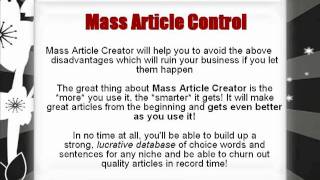 Mass Article Control: No more losers!!!!
