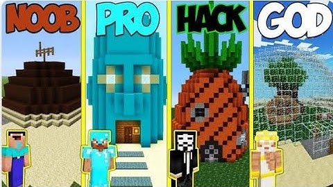 Minecraft | Noob Vs Pro Vs Hacker Vs God ..SpongeBob edition