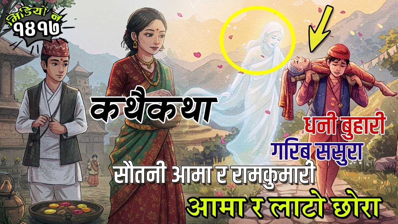 लोककथाहरुः धनी बुहारी गरिब ससुरा । सौतनी आमा र रामकुमारी । आमा र लाटो छोरा