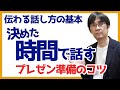 【30日で話し方24】決めた時間で話す プレゼン準備のしかた 伝わる話し方の基本 054