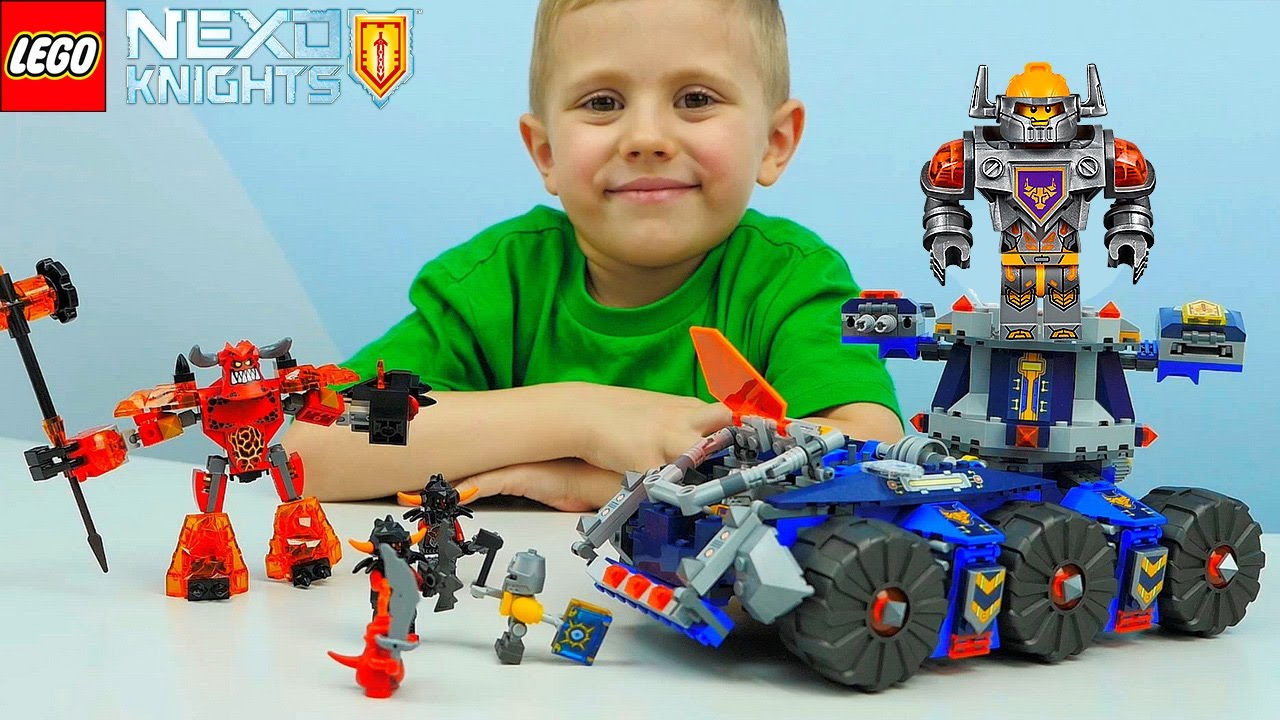 Лего Нексо Найтс Башенный тягач Акселя - Детское видео. Nexo Knights Axl&#39;s Tower Carrier 70322