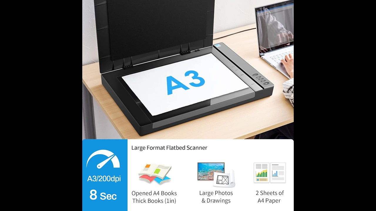 VIISAN 3120 A3 Flatbed Scanner Review: Fast 1200 DPI Scanning