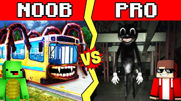 BUS EATER VS CARTOON CAT Build Battle In Minecraft - NOOB VS PRO CHALLENGE - Maizen Mizen Parody