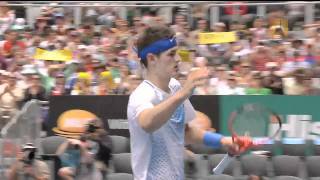 Bernard Tomic first round match point: Australian Open 2011