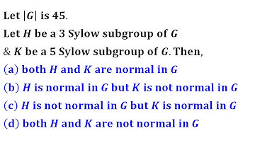 sylow theorem normal subgroup abstract algebra Gate 2008 group theory