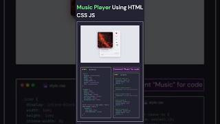 🔥Modern Music Player Using HTML, CSS & JS! #coding