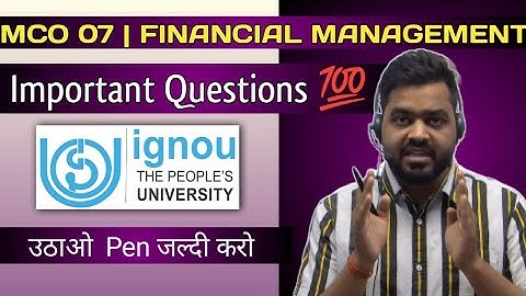 MCO 07 | Financial Management | Important Questions 💯 2023 | IGNOU @commerce_education_center