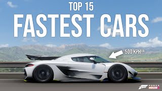 Forza Horizon 5 - TOP 15 FASTEST CARS (With NEW Tunes)