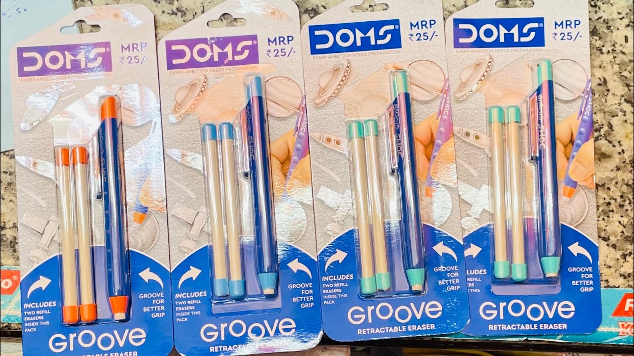 Doms groove retractable eraser 🫨 || unboxing - YouTube