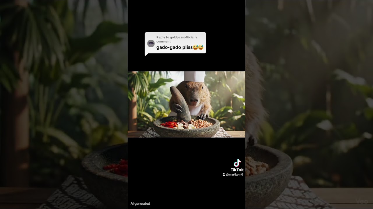 Chef Capybara masak Gado-gado 