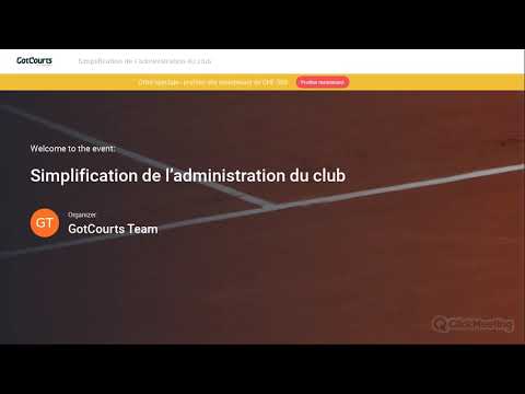 Webinaire 1 | GotCourts Tour de Romandie - Simplification de l'administration du club