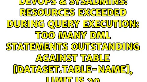 Resources exceeded during query execution: Too many DML statements outstanding against table...