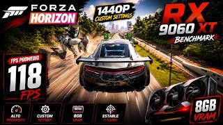 🔥 Forza Horizon RX 9060 XT Benchmark | 1440p Custom Settings FSR 4.1 Calidad | 8GB VRAM Performance